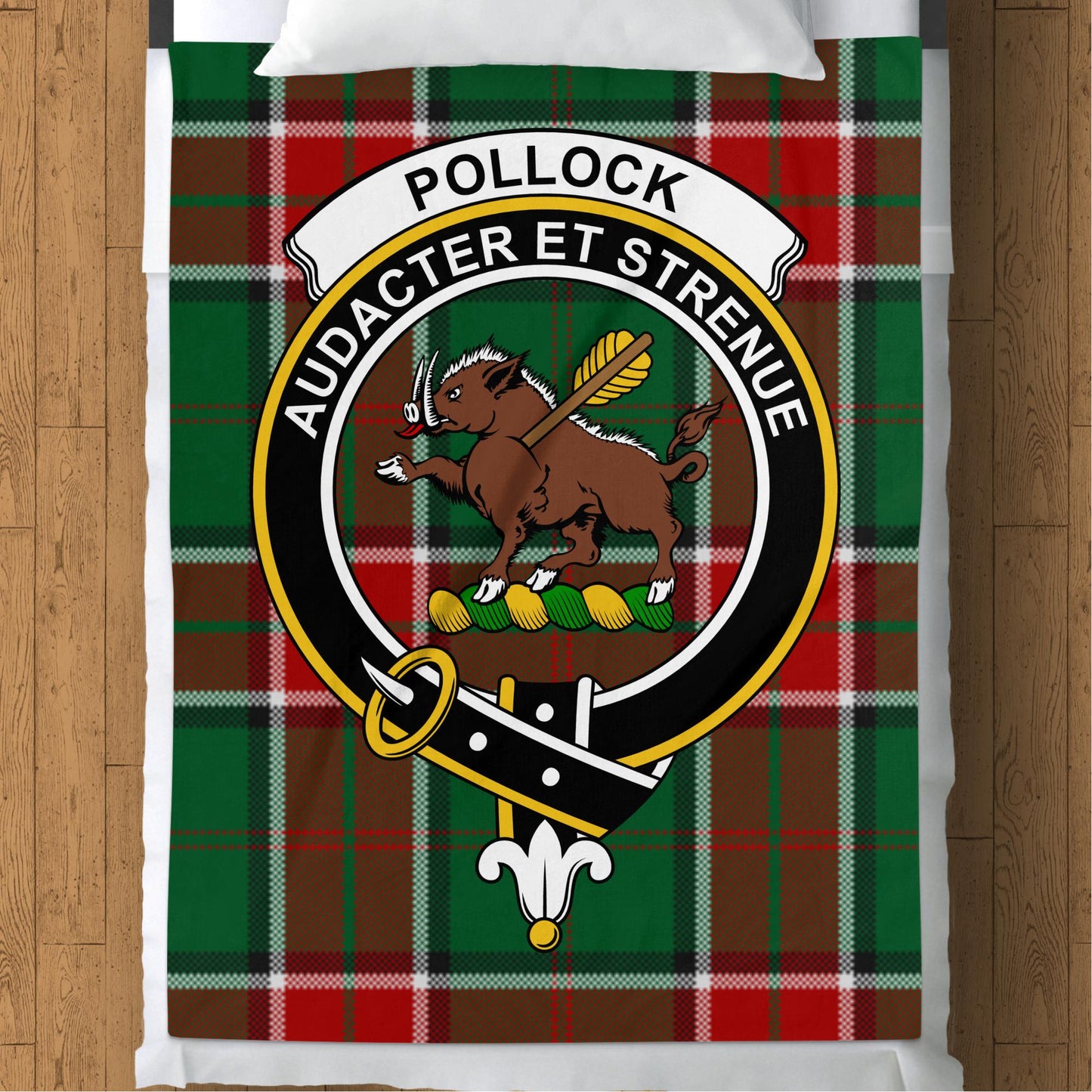 Pollock Audacter et Strenue Scottish Clan Blanket - Living Stone Gifts