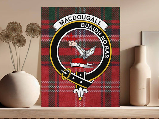 MacDougall Scottish Tartan Crest Canvas - Celtic Ancestry Gifts