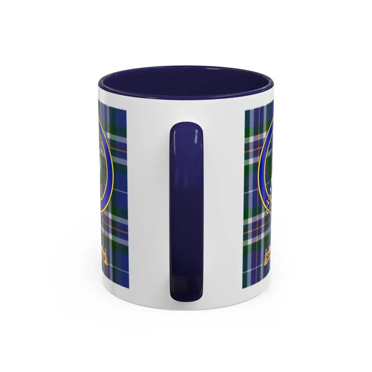 Stamfield clan crest mug shown in 11 oz and 15 oz sizes