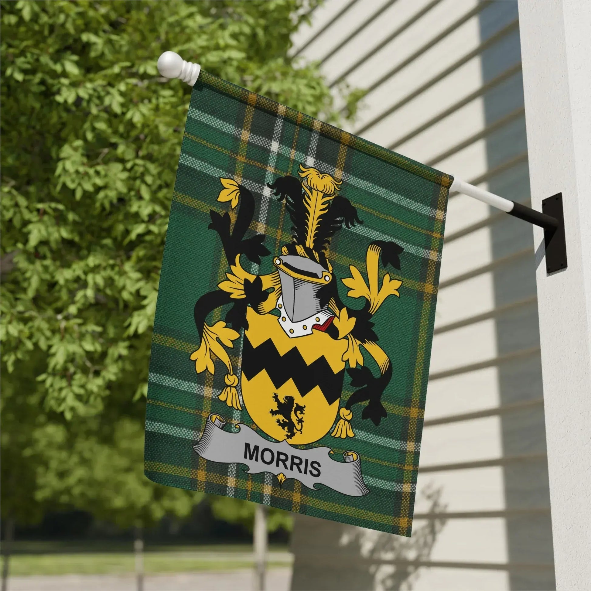 Morris Family Coat of Arms Garden Flag product