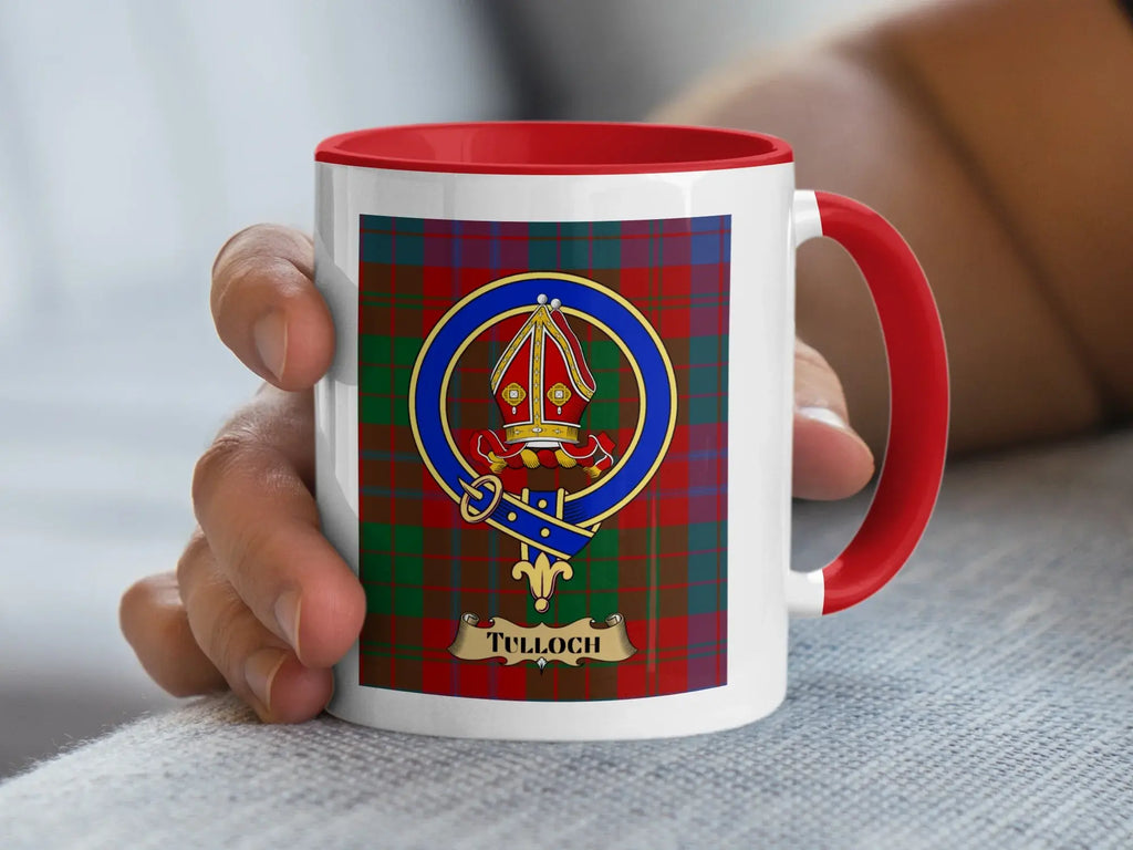 Tulloch family crest ceramic mug for everyday coffee and tea
