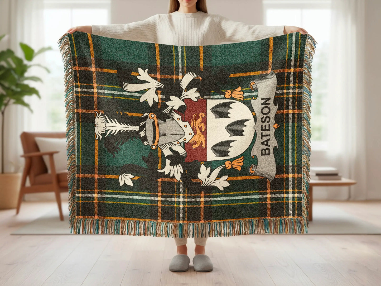 Bateson Family Crest Tartan Plaid Pattern Blanket Throw product type