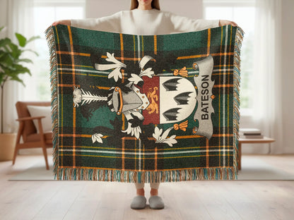 Bateson Family Crest Tartan Plaid Pattern Blanket Throw product type