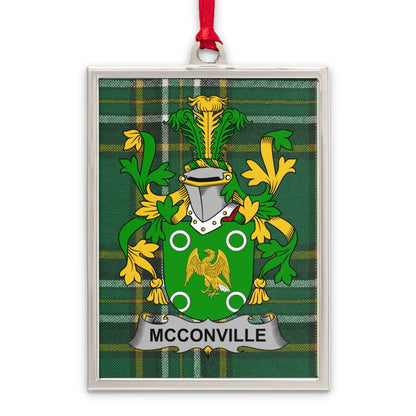 McConville Family Crest with Green Plaid Ornament product