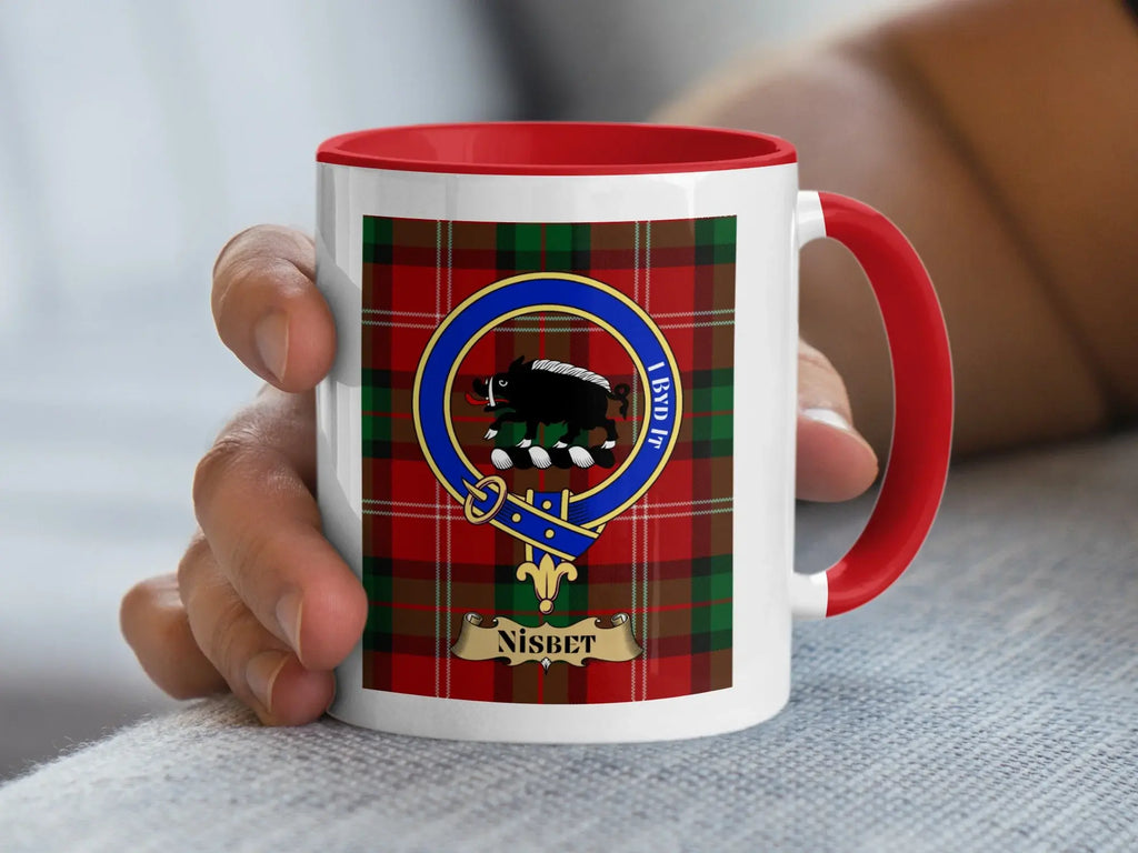 Nisbet family crest ceramic mug for everyday coffee and tea