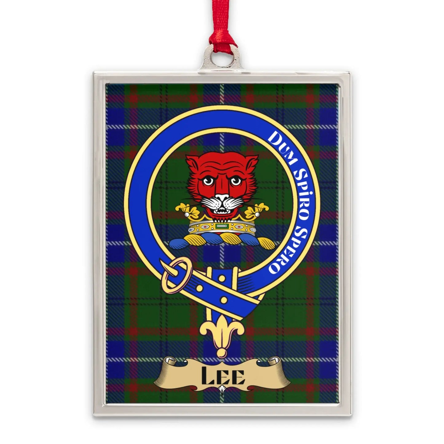 Scottish Clan Crest Lee Plaid Tartan Family Ornament product