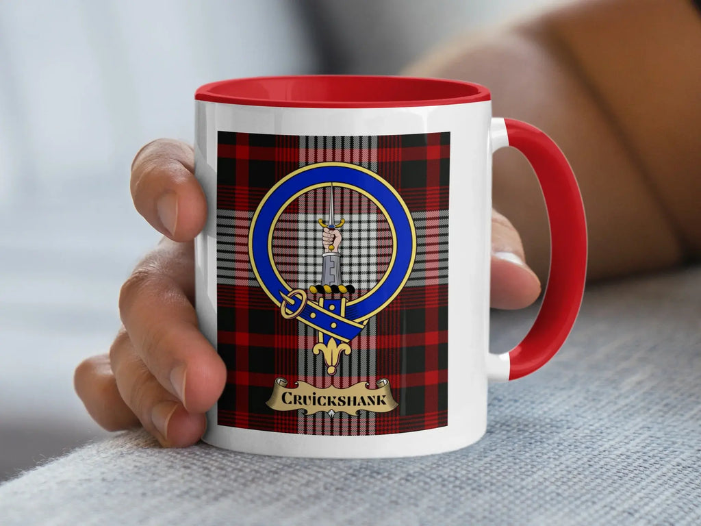 Cruickshank family crest ceramic mug for everyday coffee and tea
