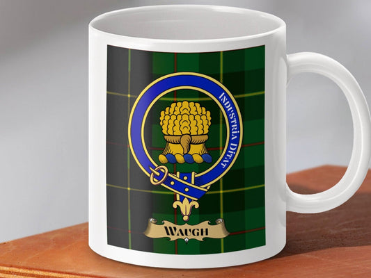 Waugh Family Crest Tartan Clan Emblem Display Mug product