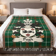 Pugh Welsh Family Crest Woven Blanket | Heirloom Tartan Gift