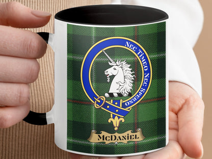 McDaniel Clan Scottish Tartan Crest Mug - Living Stone Gifts