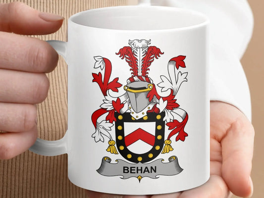Behan Surname Irish Family Crest Mug - Celtic Ancestry Gifts