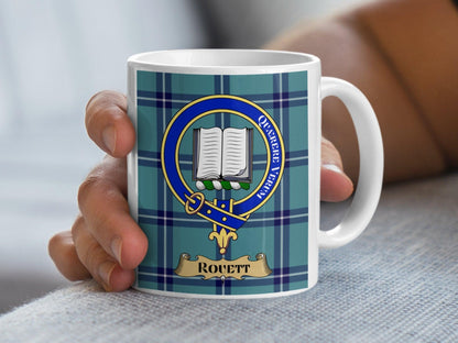 Rouett Scottish Clan Tartan Crest Decorative Mug - Living Stone Gifts