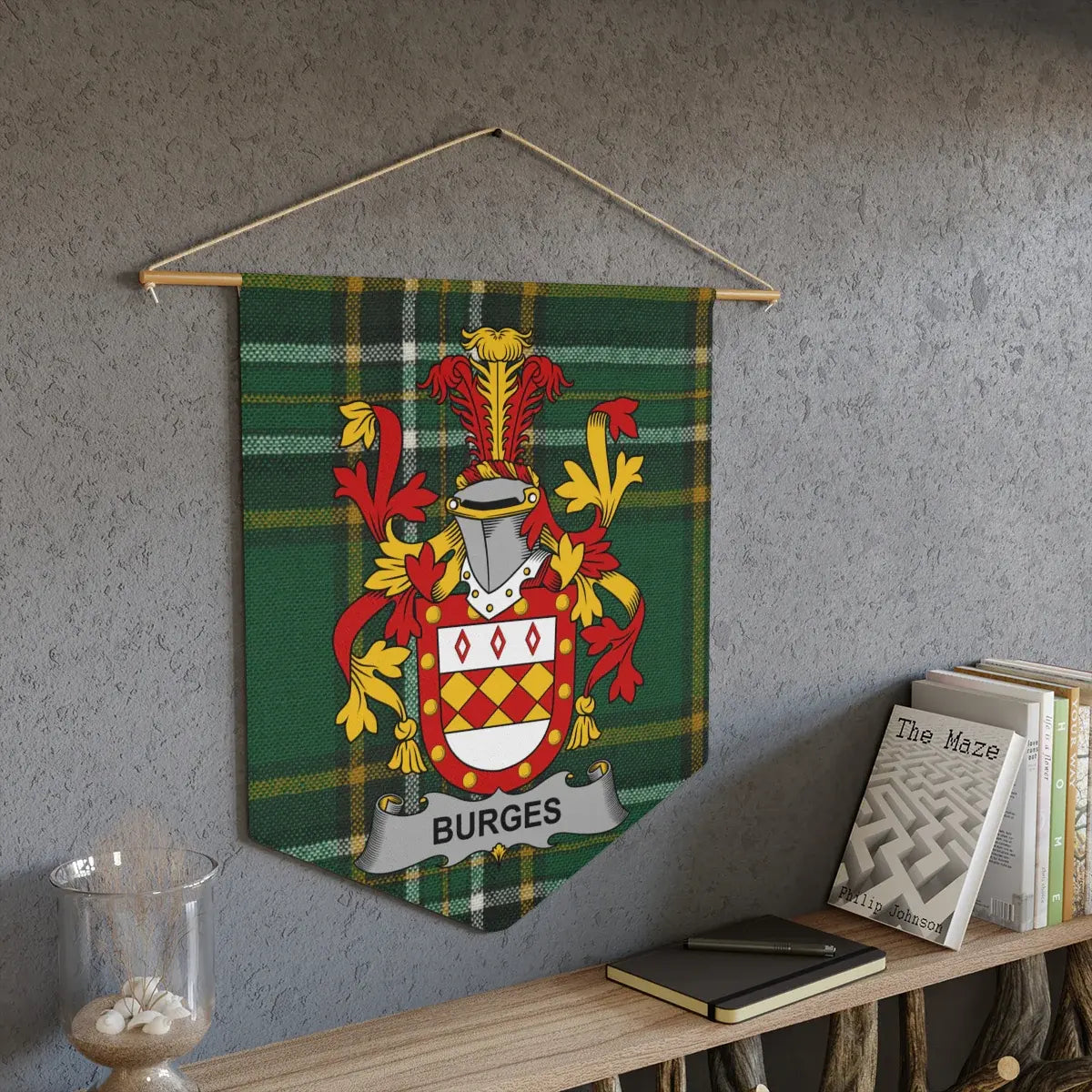 Burges Family Crest Plaid Tapestry Wall Hanging product