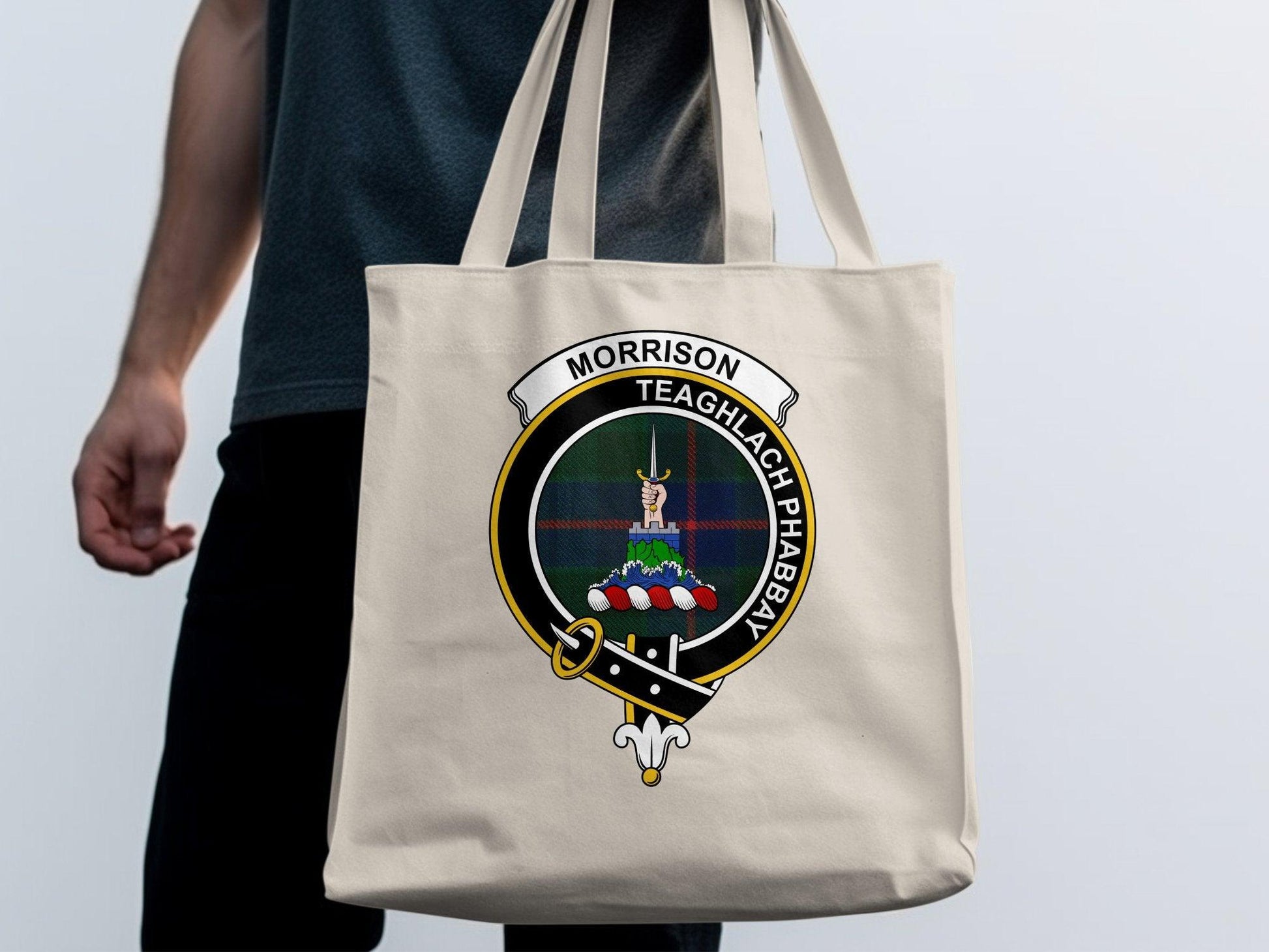 Morrison Scottish Clan Crest Tote Bags - Celtic Ancestry Gifts