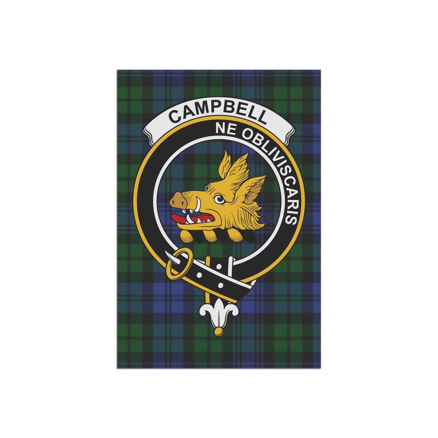 Clan Campbell Tartan Crest Garden Flag