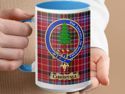 Clan Chrystall Scottish Tartan Crest Mug - Living Stone Gifts