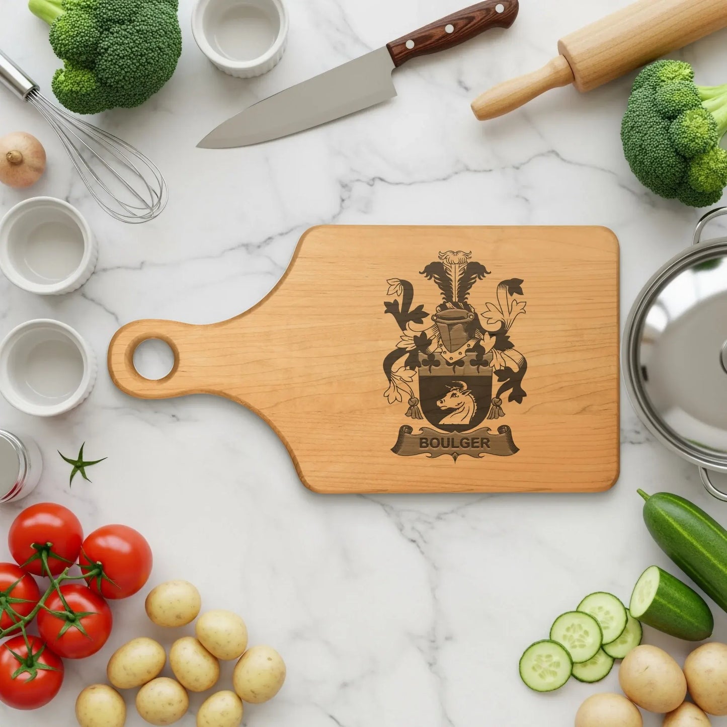 Personalized Family Crest Cutting Board product type