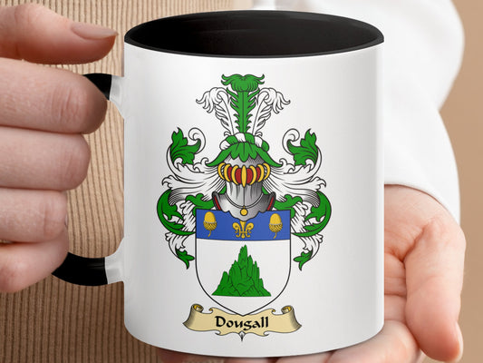 Clan Dougall Scottish Coat of Arms Accent Coffee Mug - Living Stone Gifts