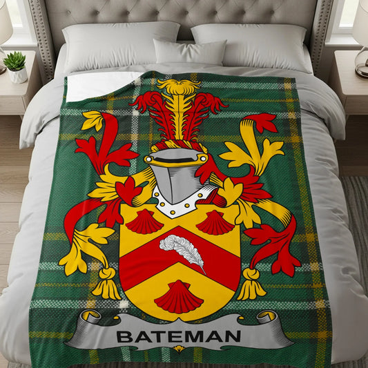 Bateman Coat of Arms Tartan Blanket product