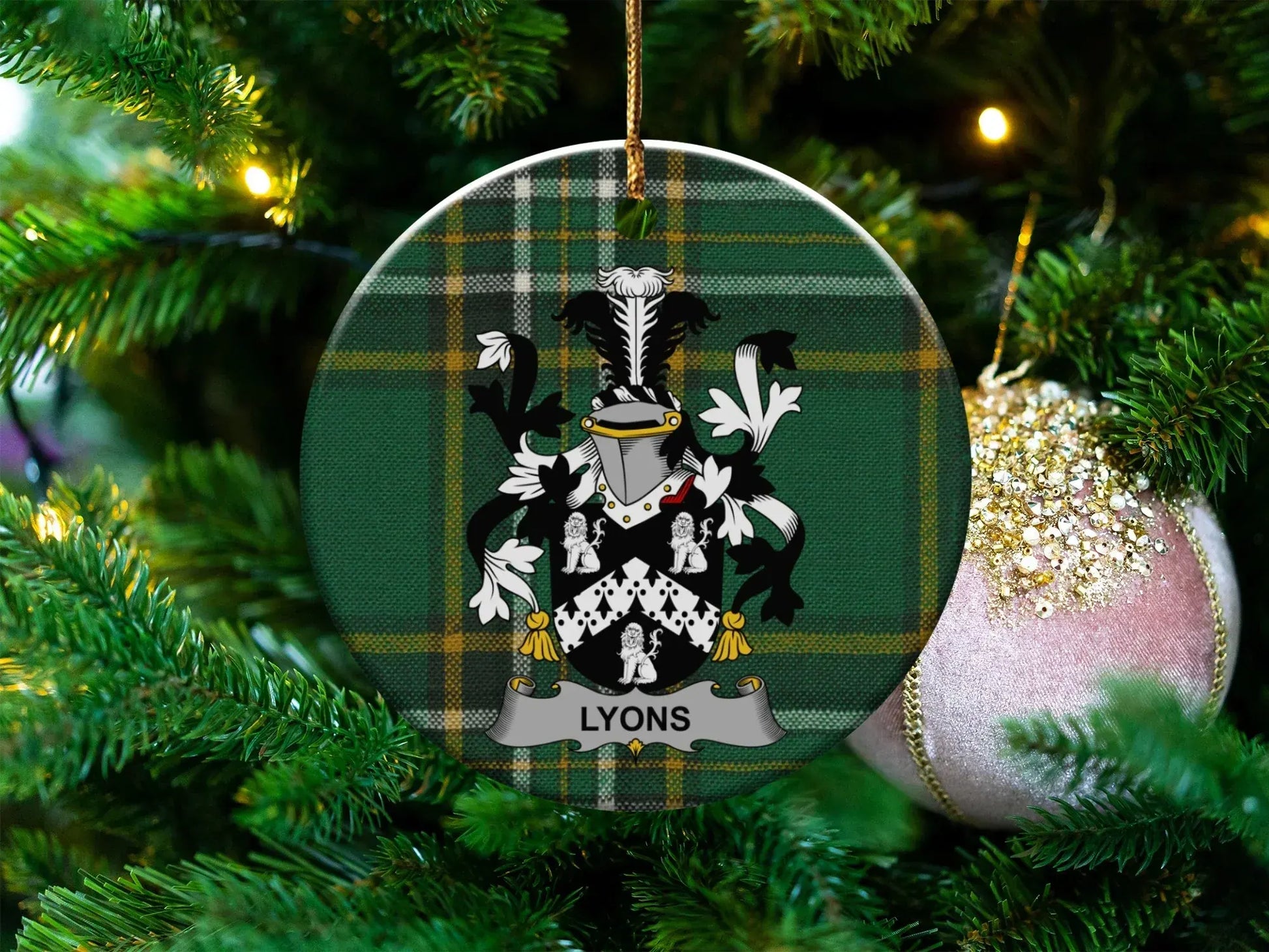 Family Crest Green Tartan Christmas Ornament product