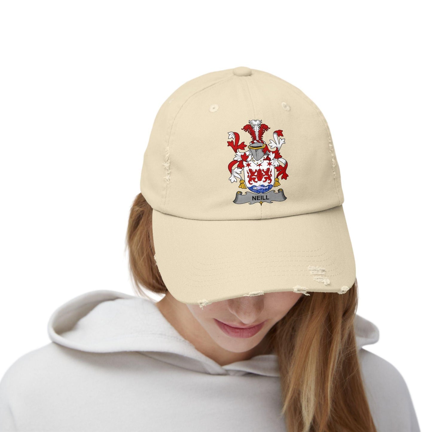 Custom Irish Coat of Arms Distressed Baseball Cap