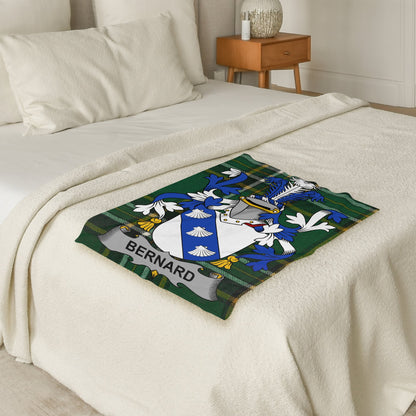 Bernard Irish Surname Coat of Arms Throw Blanket - Living Stone Gifts