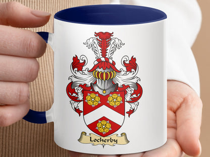 Locherby Family Crest Scottish Emblem Accent Mug - Living Stone Gifts