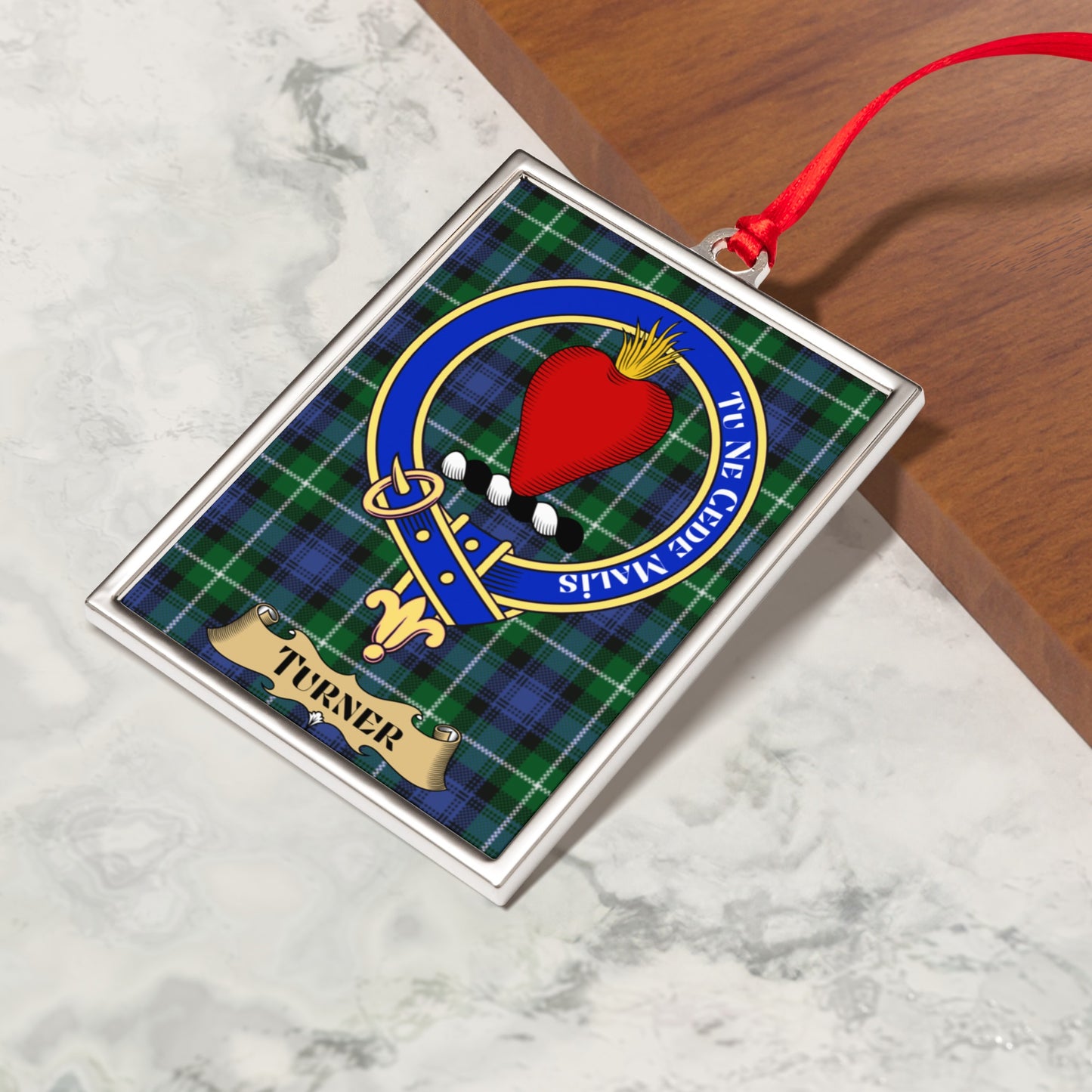 Tartan Heart Shield Design Turner Ornament product