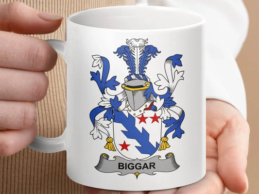 Biggar Coat of Arms Family Crest Mug - Celtic Ancestry Gifts