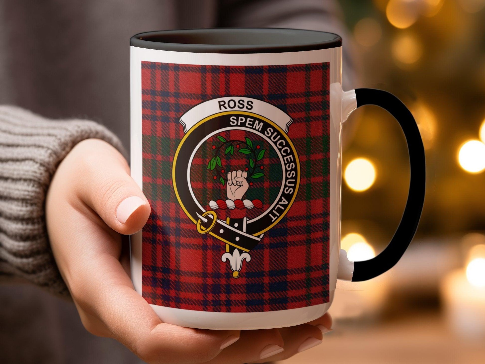 Ross Clan Crest Tartan Mug Traditional Scottish Mug - Living Stone Gifts