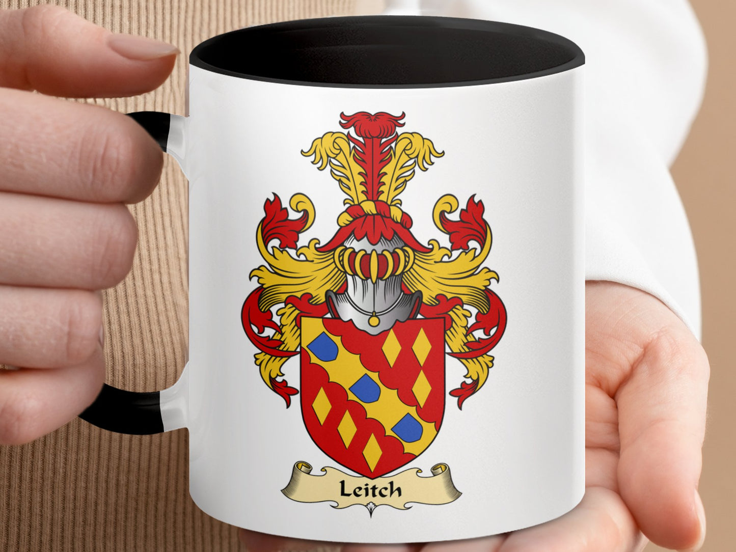 Clan Leitch Scottish Coat of Arms Accent Mug - Living Stone Gifts