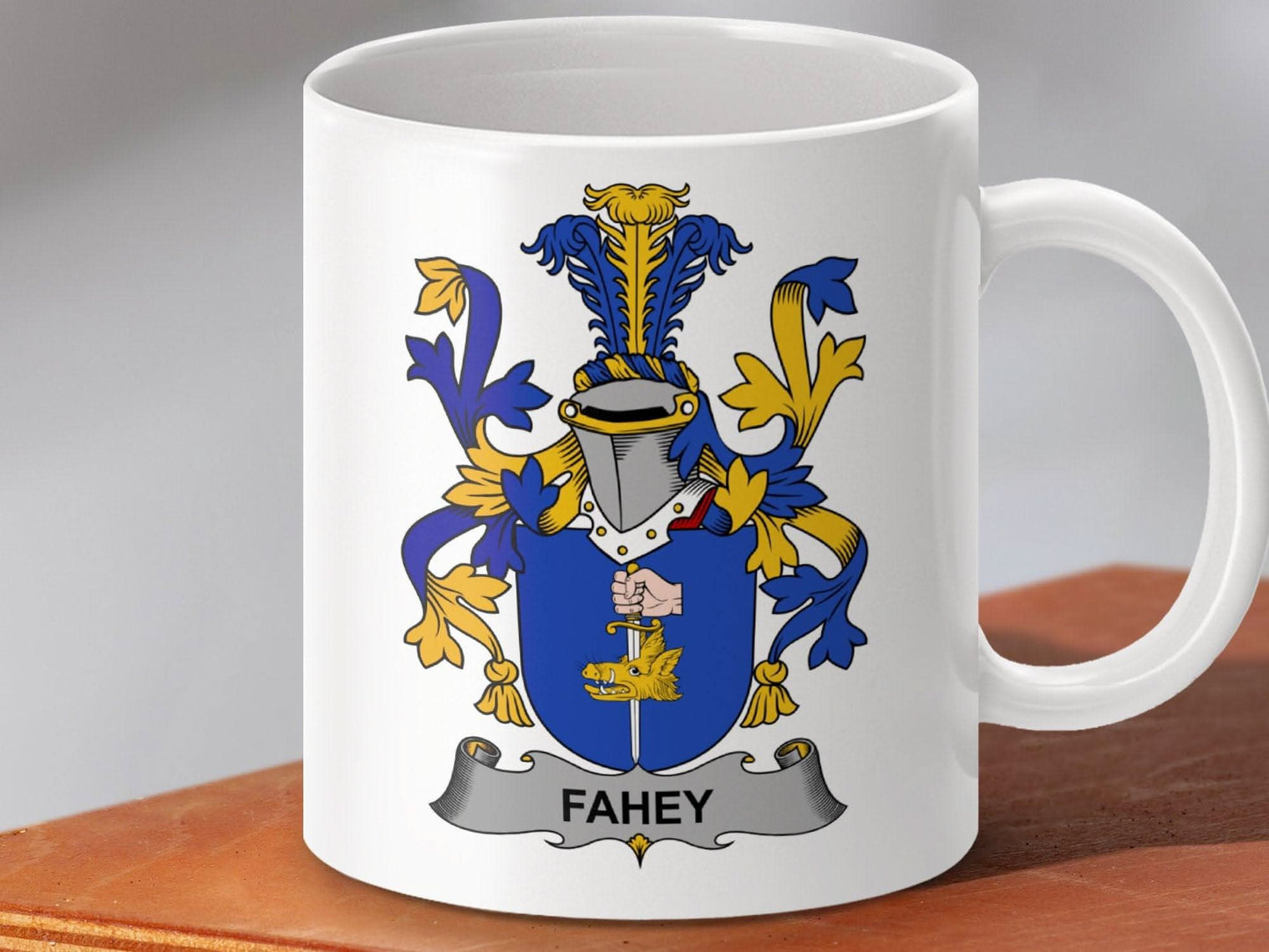 Fahey Surname Irish Family Crest Mug - Celtic Ancestry Gifts