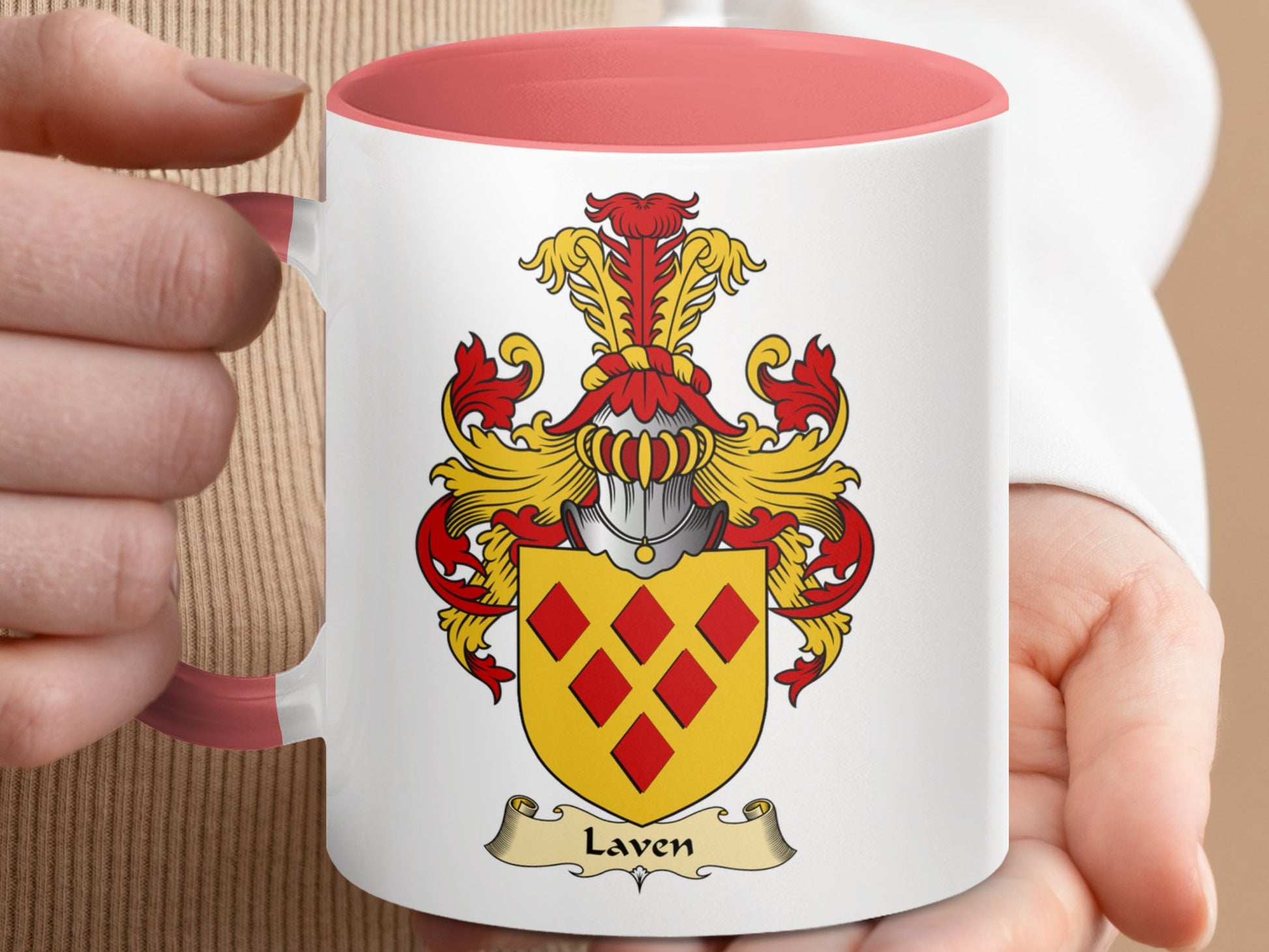 Clan Laven Scottish Coat of Arms Accent Mug - Living Stone Gifts