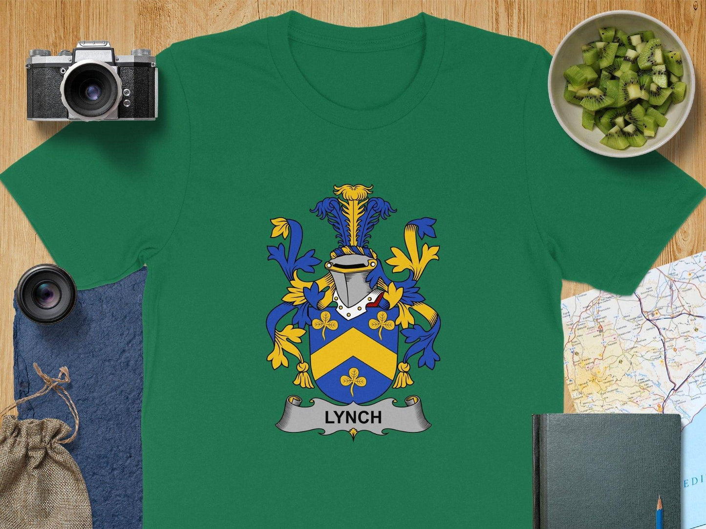 Colorful Family Crest with Knights Helm T-shirt product