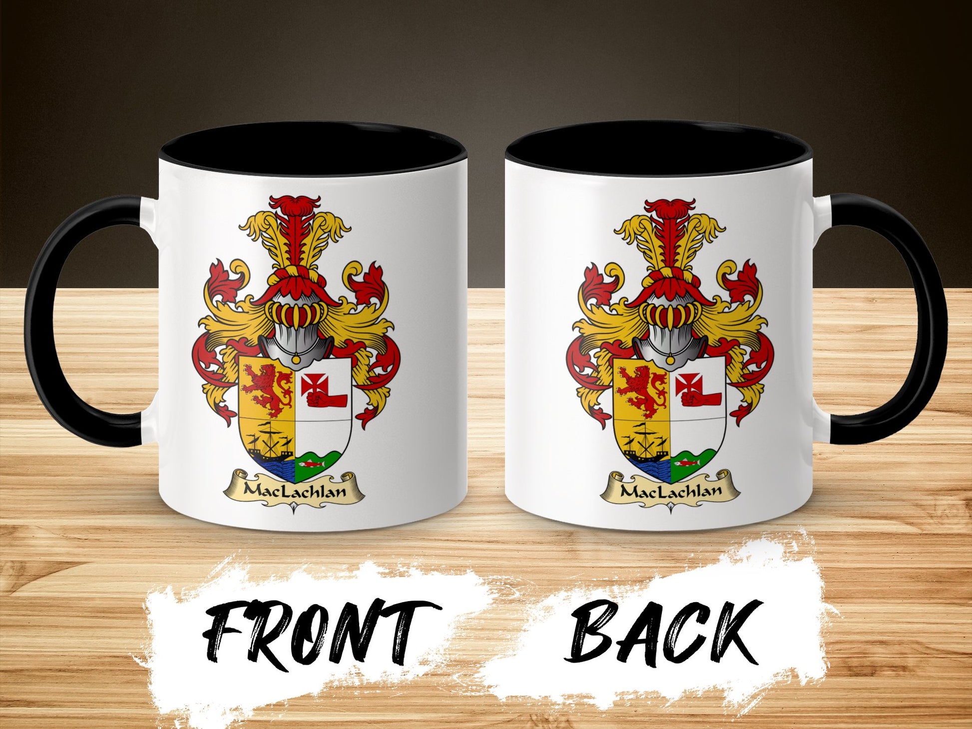 MacLachlan Scottish Coat of Arms Accent Coffee Mug - Living Stone Gifts