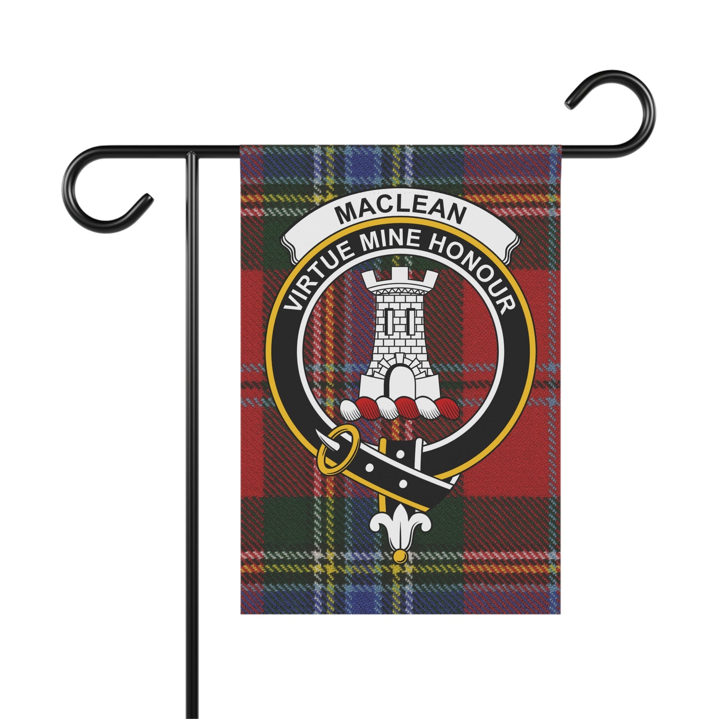 MacLean Clan Scottish Tartan Crest Garden Flag