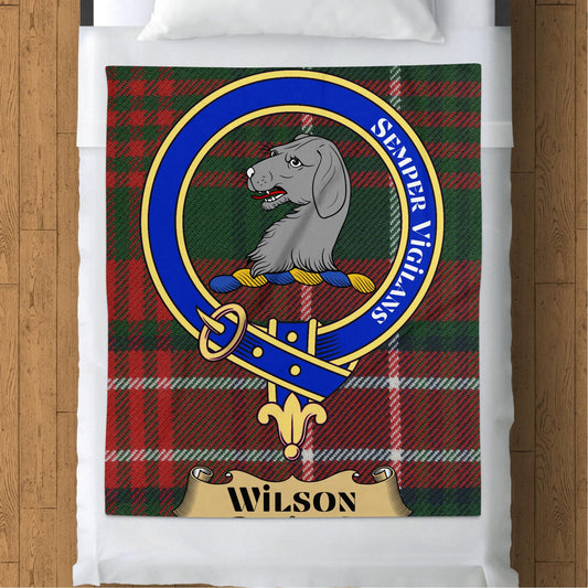 Scottish Clan Wilson Tartan Throw Blanket - Living Stone Gifts