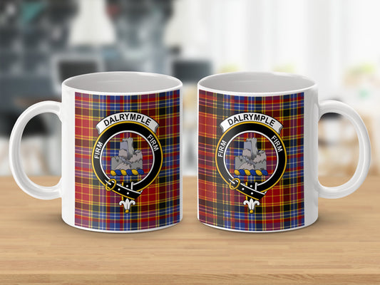 Clan Dalrymple Scottish Tartan Crest Mug - Living Stone Gifts