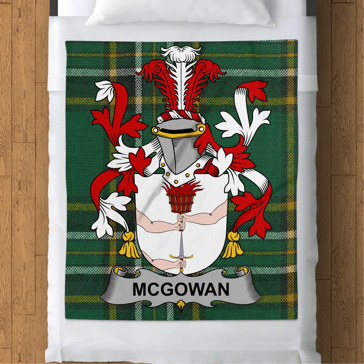 McGowan Surname Irish Tartan Throw Blanket - Living Stone Gifts