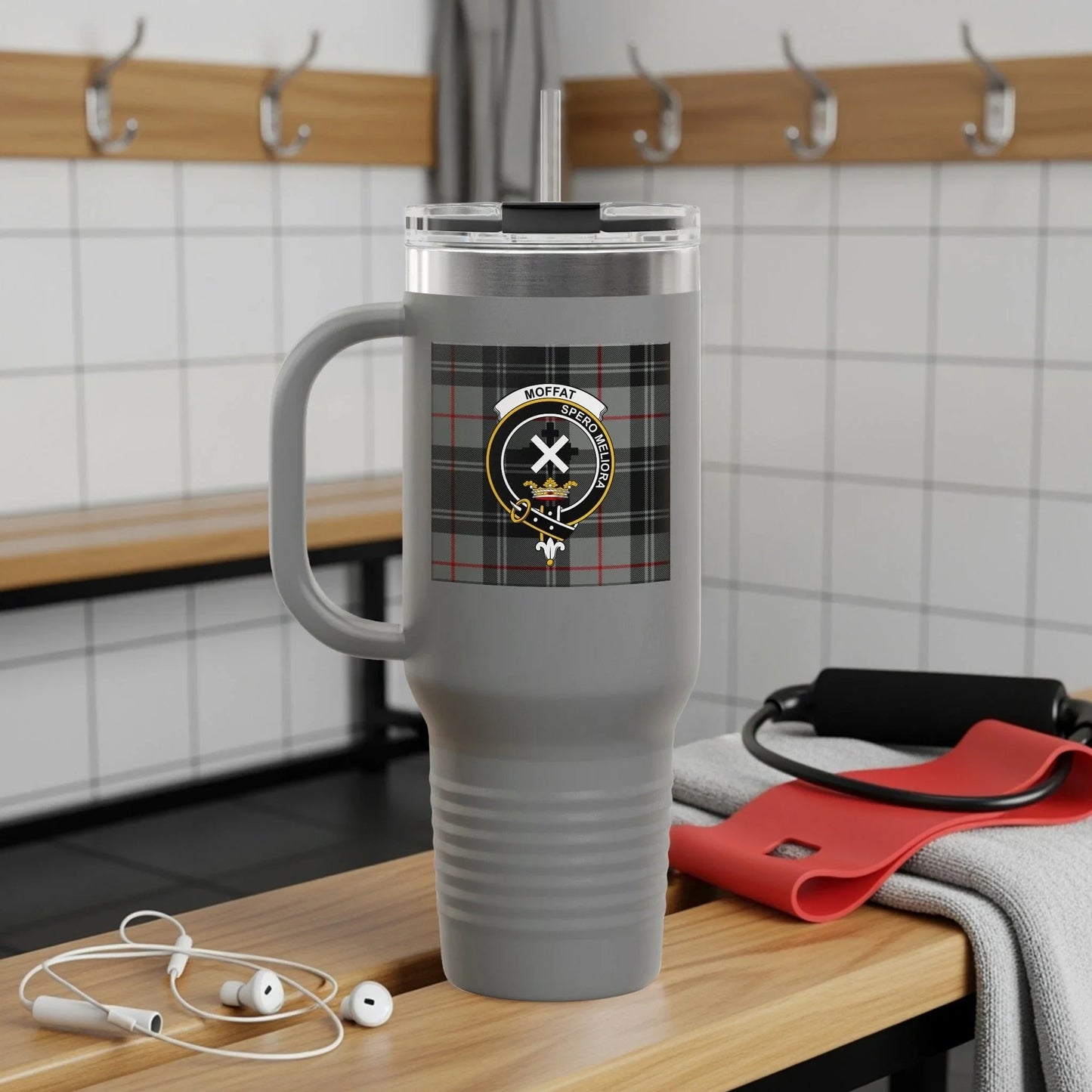 Clan Moffat Crest Tartan Insulated Travel Mug product