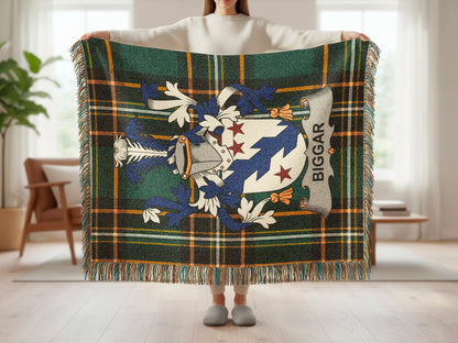 Biggar Family Clan Crest Tartan Plaid Throw product type