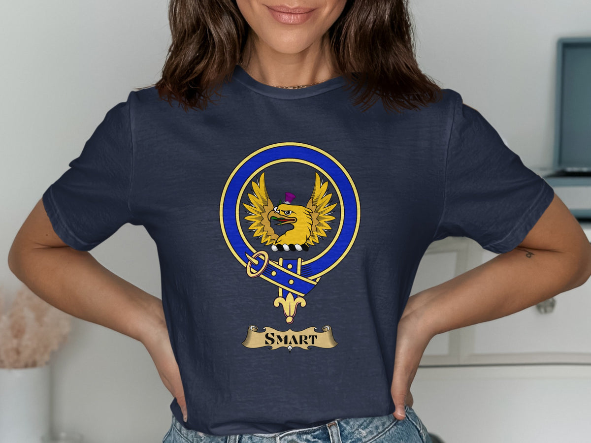 Smart Scottish clan crest design on Navy T-shirt