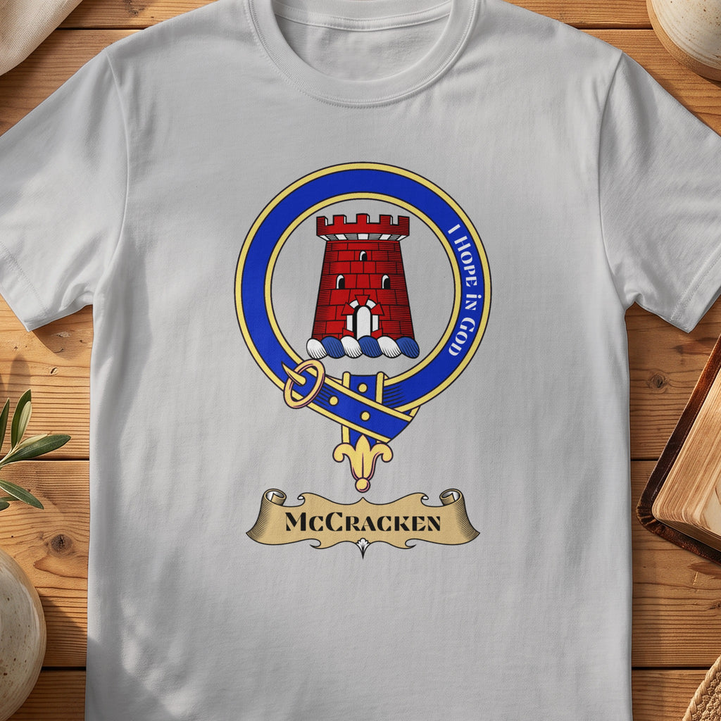 McCracken Scottish clan crest T-shirt in Sport Grey
