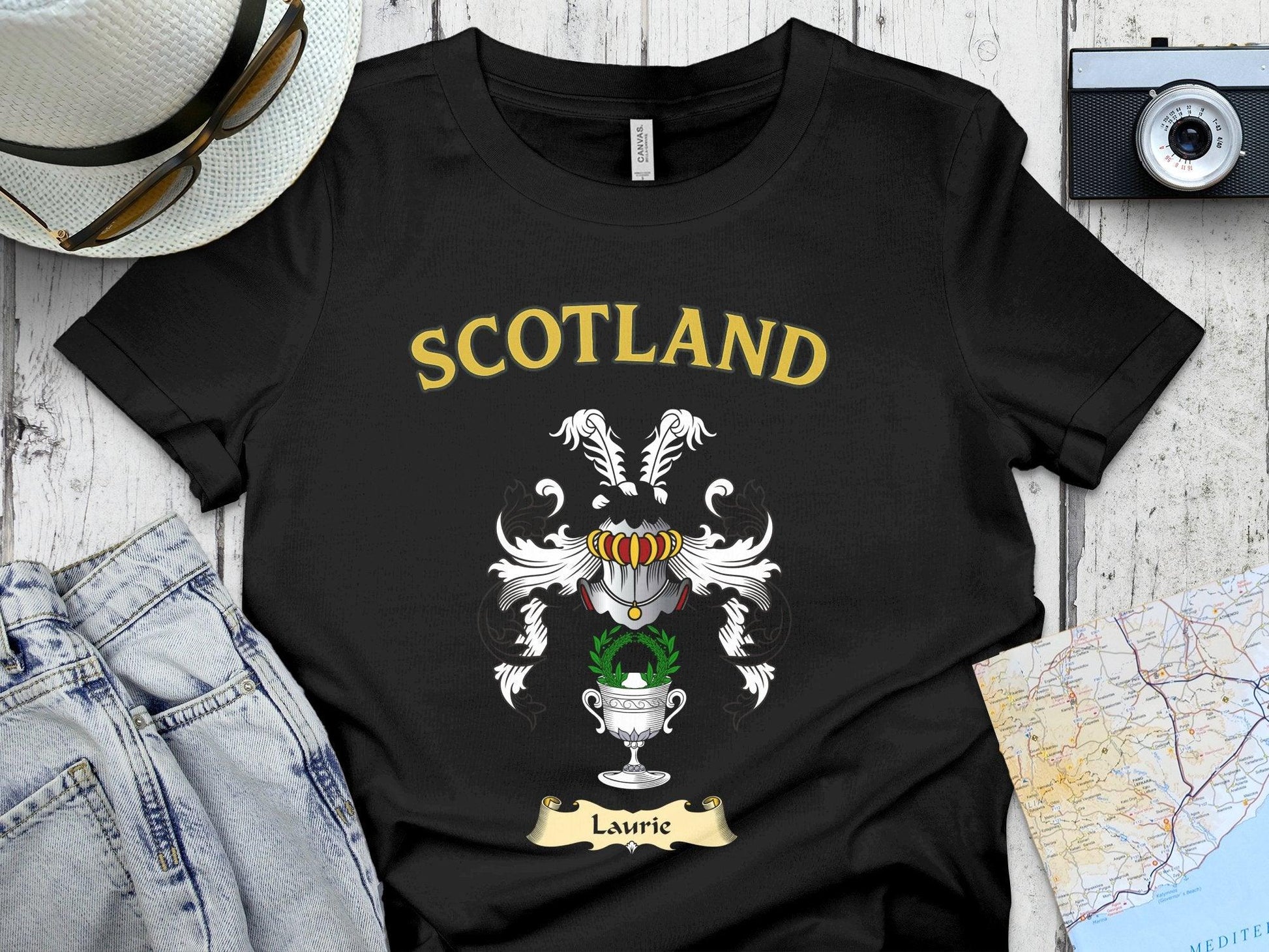 Laurie Clan Family Crest Scotland T-Shirts - Celtic Ancestry Gifts