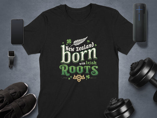 New Zealand Born with Irish Roots Graphic T-Shirt - Living Stone Gifts