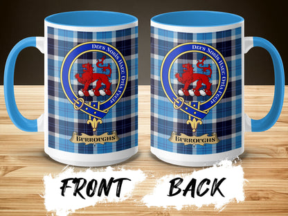 Burroughs Clan Crest Tartan Plaid Coffee Mug - Living Stone Gifts