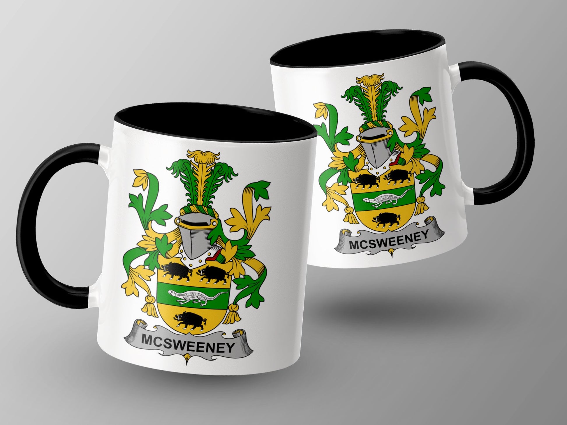 McSweeney Family Crest Coat of Arms Irish Heritage Mug - Living Stone Gifts