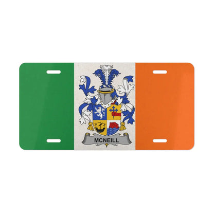 Irish Flag with Family Crest License Plate product