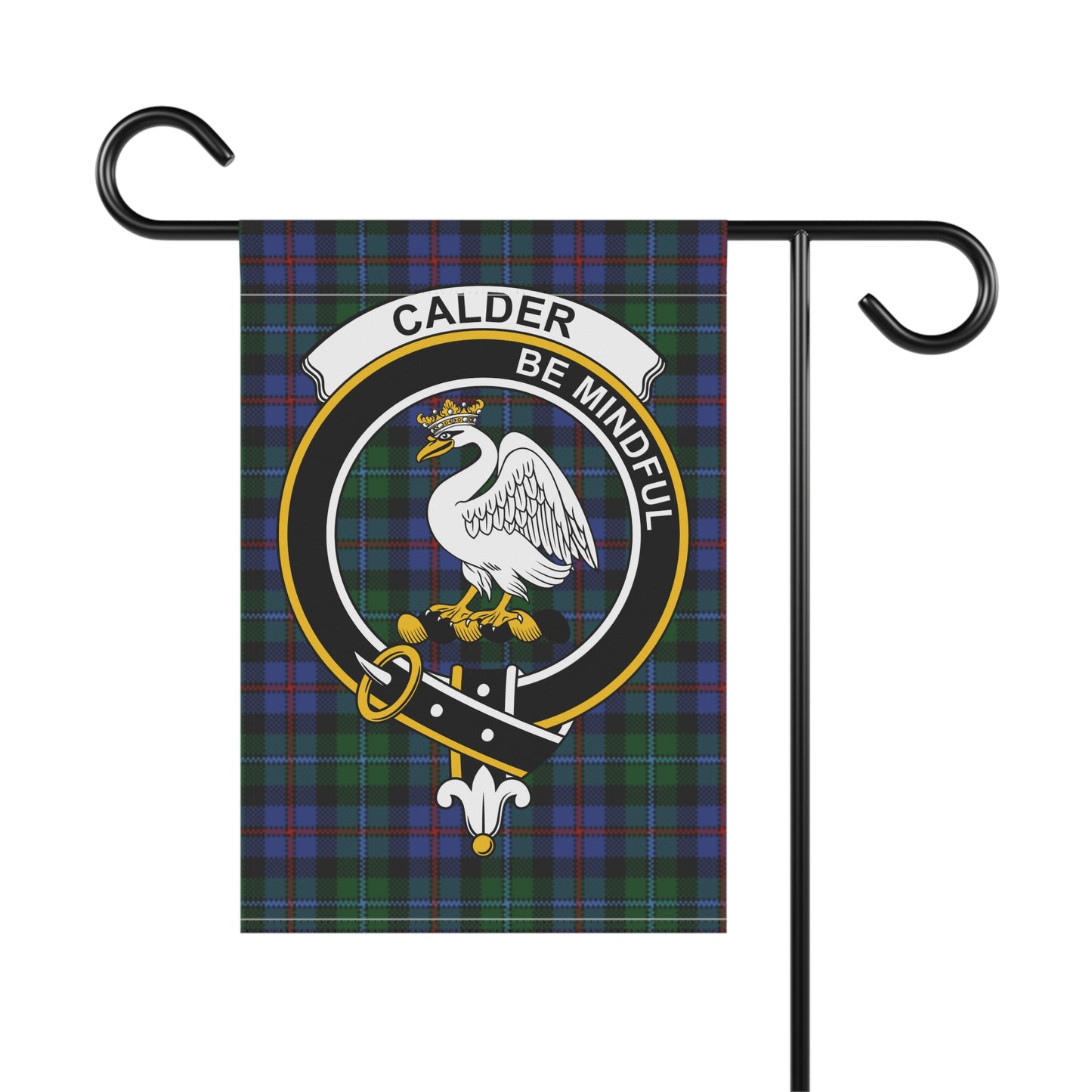 Calder Clan Scottish Tartan Crest Garden Flag