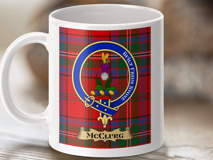 McClurg Tartan Mug Gift with Family Crest product